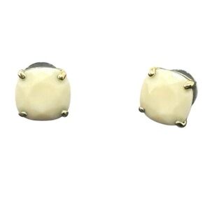 KATE SPADE Opaque Cream Faceted Square Stud Earrings